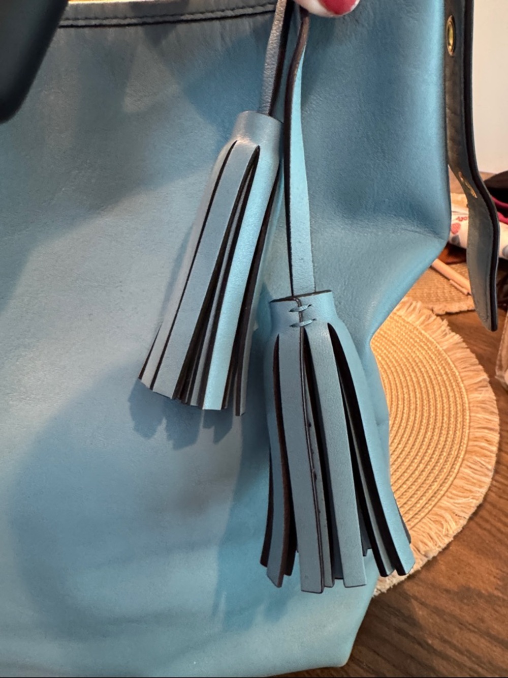 Coach Legacy Light Blue Leather Shoulder Bag with Tassel - Picture 4 of 13